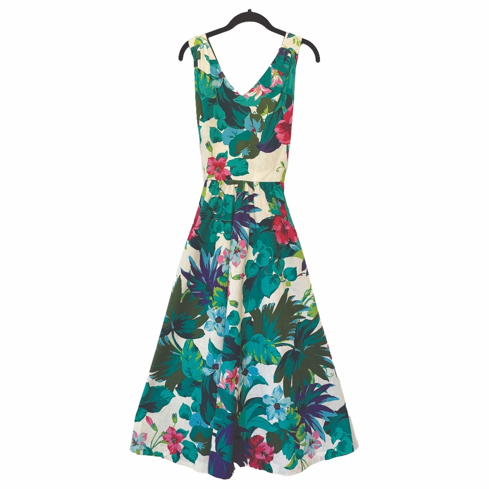 Lanz Originals Vintage Hawaiian Floral Sundress – 70s/80s Tropical Dress USA